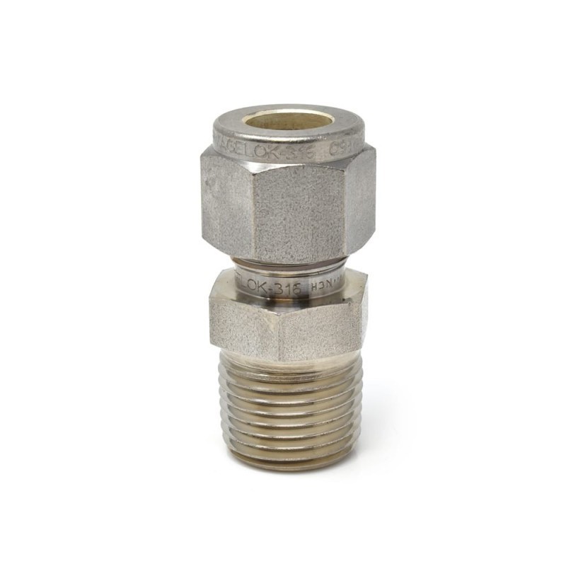 Raccord à compression 3/8" en acier inoxydable (Mâle NPT x Tube) Gammon Technical Products