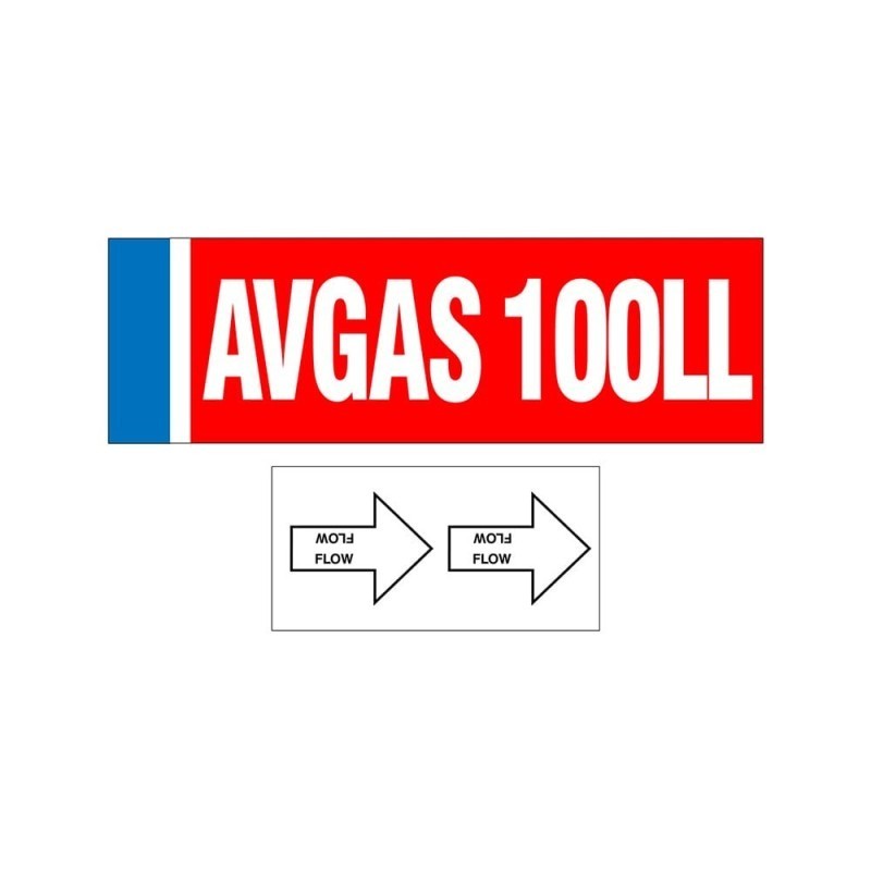 Set de décalcomanies pour tuyauterie Avgas 100LL GTP-3255-LL Gammon Technical Products
