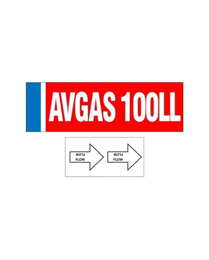 Set de décalcomanies pour tuyauterie Avgas 100LL GTP-3255-LL Gammon Technical Products