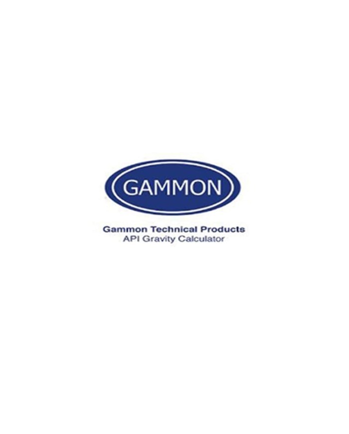 Application Calculateur de densité API GTP Gammon Technical Products