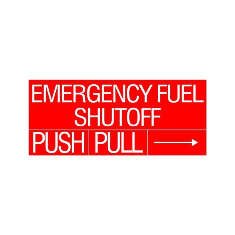 Autocollant d'arrêt d'urgence du carburant Push/Pull GTP-834-32 Gammon Technical Products