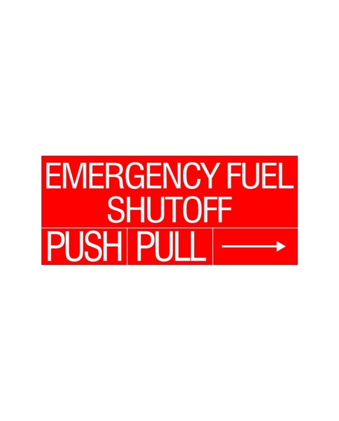 Autocollant d'arrêt d'urgence du carburant Push/Pull GTP-834-32 Gammon Technical Products