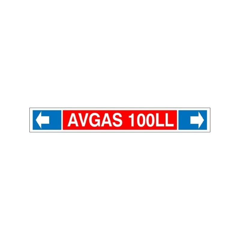 Autocollant pour tuyauterie AVGAS 100 LL (Format étroit) GTP-3255-LL-N Gammon Technical Products